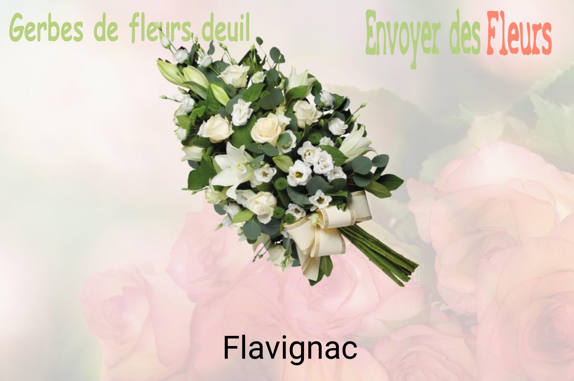 Gerbe de fleurs de deuil livrée à Flavignac